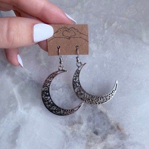 Boutique Boho Crescent Moon Dangle Earrings